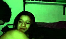 Pretty brunette teen feasts on her lover's man meat homemade style 😘