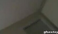 Brave teen brunette masturbates with pink vibrator in POV. Her shaved pussy glistens as she explores.