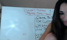 Dark-haired camgirl feels intense pleasure fucking her pussy with a toy