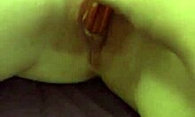 Redhead and brunette bimbos masturbate their shaved pussies with vibrator in girl-on-girl preparation for porn.