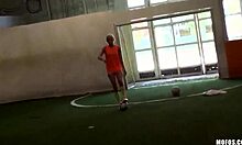 Blonde gets fucked hard by coach!