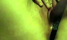 cutie in fancy panties playing with her clit close-up 😏