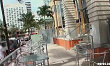 pretty whore in sunglasses fucks ass riding doggystyle on bed while texting boyfriend