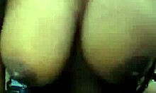 Hey, dark chocolaty gal dances in lingerie on bed