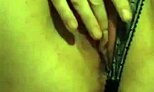 cutie in fancy panties playing with her clit close-up 😏