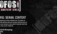 Naughty blonde babe gets filmed fingering her shaved pussy