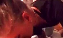 playful blonde girlfriend sucks her lovers cock