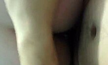 Big white pale ass takes his schlong in homemade couple sex