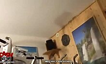 Girl toys with odd objects before wild amateur sex