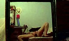 blonde slut spreads legs masturbating in mirror