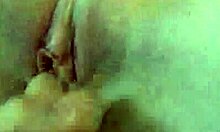 Her heart pounding, the brunette ex-girlfriend performs blowjob and masturbation, revealing shaved pussy and natural tits