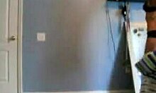 Slender blondie poses proudly in black lingerie