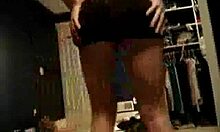 In the closet, young blondes film themselves dancing while trying on sexy thongs and outfits.
