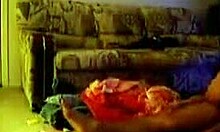 Young woman attempts to relax during an intense session.