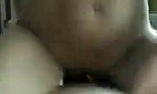 white teen girlfriend enjoys a playful session with her partner, ending with a messy surprise