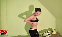 Amateur brunette rides hairy bloke's cock in doggystyle blowjob