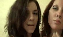 two pretty teen lesbians tease each other with shaved pussies, warming up for intense girl on girl action