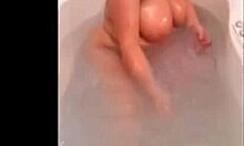 Naughty bbw milf wife bathing and pleasuring herself in the tub