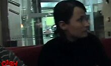 facial gf video where hungry hoe eats salty cum in public