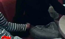 facial gf video where hungry hoe eats salty cum in public