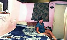 Attractive latina grips bed in intense missionary fucking