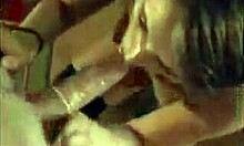 Does kinky brunette kiss boyfriend's erect penis?