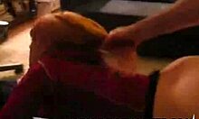 This redhead hottie keeps her legs high while getting fucked in missionary and doggystyle