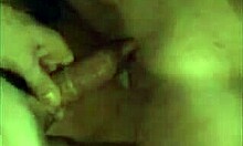 Does kinky brunette kiss boyfriend's erect penis?