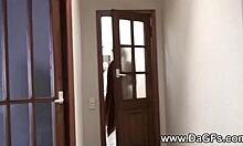 Blonde girlfriend uses banana for fun