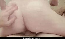 Naughty 18+ schoolgirl toys her tight hole before heading to class.