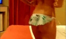 Leggy teen strips butt naked in bedroom mirror