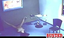 Naked flexible hottie spreads and masturbates before tv screen