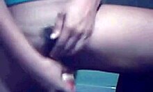 I, a naughty teen, plays with my hairy cooch usin' a dildo on webcam