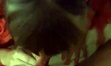 Girl in devil costume starts sucking erect penis