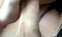 Blonde girlfriend sucks cock in car for cum