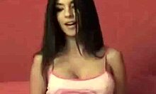 arousing latina is playing with her new electric toy