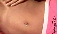 arousing latina is playing with her new electric toy