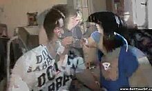 Black-Haired Woman Performs Deep Throat on New Partner in Cuckold Scenario