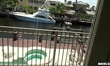 Erotic vixen unzips her boyfriend's pants for a steamy blowjob on the bed.