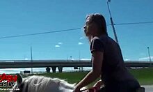 Blonde Girlfriend Gets Ass Licked and Cum on Ass Outdoors