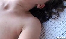 happy pale gal sucks shaved pussy in wet pool pov blowjob