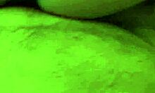 Cutie with glasses sucks cock in POV titty fuck and cums on big tits