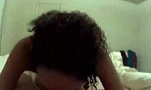 Vivacious ebony gal licks that penis like ripe fruit