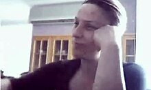 Blonde Foxy Teen Spreads Pussy And Rubs Clit On Chair During Webcam Masturbation