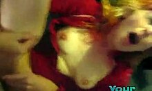 babe with colorful hair rubs her swollen clitoris in pov missionary