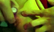 babe with colorful hair rubs her swollen clitoris in pov missionary