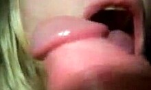 spicy blonde teen gives amazing blowjob to new guy 😍