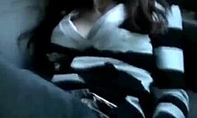 little skank licking cock in backseat