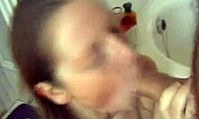 hairy fellow delivers facial to slutty eighteen-plus bimbo in shower