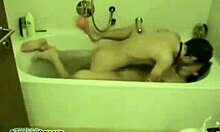 Is that naughty babe riding her man's dick in the bathtub?